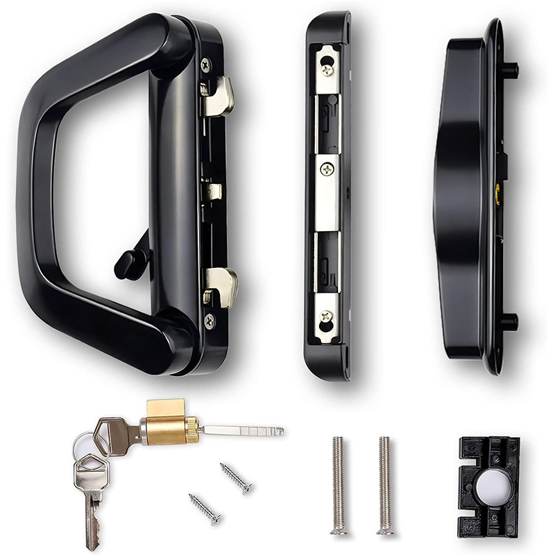 Brava za klizna vrata s kukom – dvostrana, od cinkovog legura, model Bilateral butt hook lock, modern stil jednostavnosti