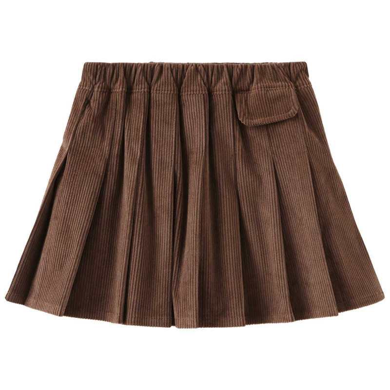 Dječja suknja od corduroja s plisiranjem, mini duljina, JK princes stil, za djecu 3–8 godina