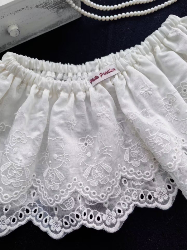 Dječja suknja, princes stil, mini suknja s tila čipkom, lyocell 90% materijal, sve sezone, dob 3–8 godina