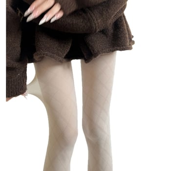 Tanak pantyhose s dijamantnim jacquardom, oblikovanje nylonom, 50–70% nylon, jednostrani preponski, za dob 18–40