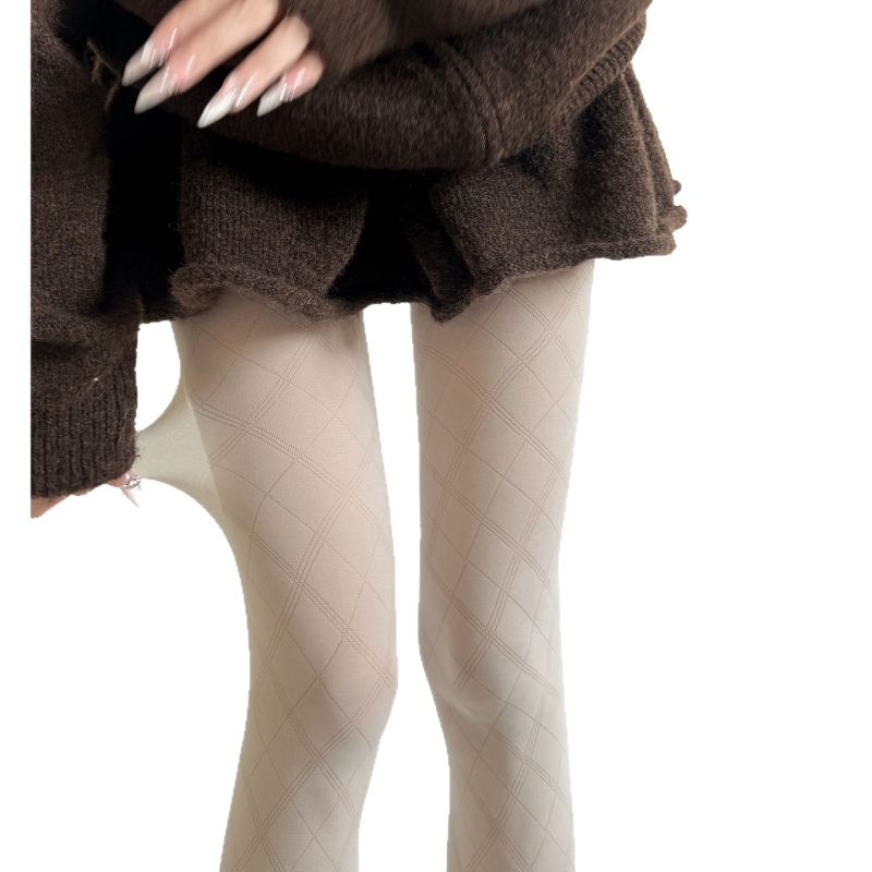 Tanak pantyhose s dijamantnim jacquardom, oblikovanje nylonom, 50–70% nylon, jednostrani preponski, za dob 18–40