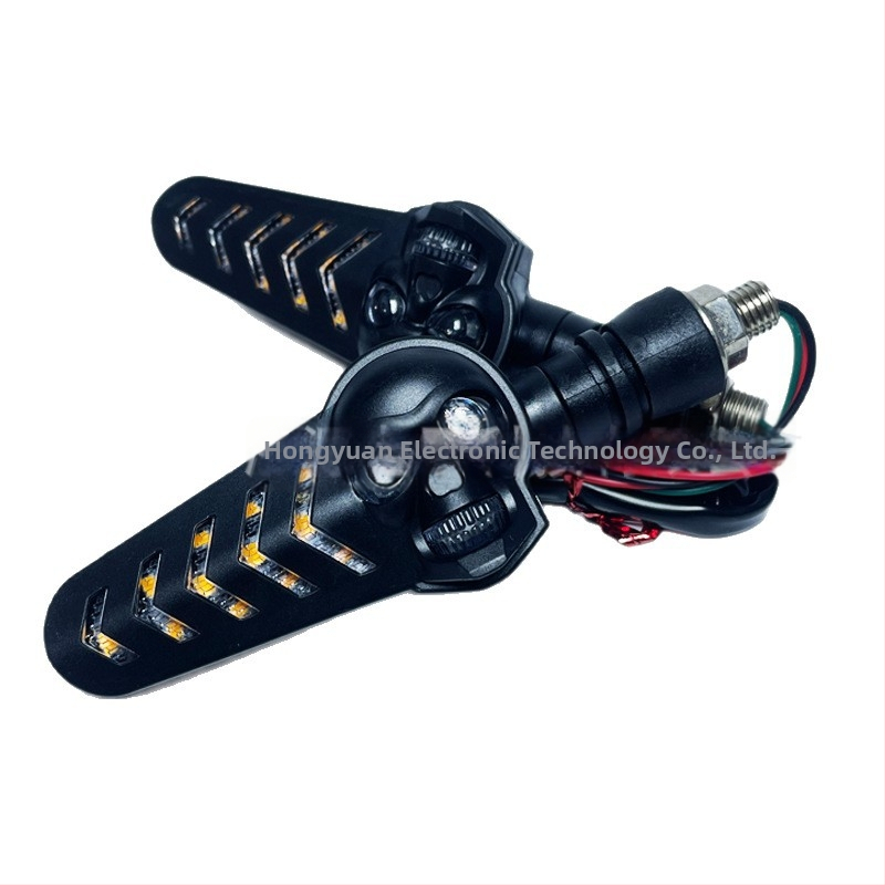 LED žmigavac s motivom lubanje za motocikl, 12V, model 055, LED izvor, 10000K boja, vijek trajanja 10000 h; kompatibilno s motociklima, električnim vozilima, terenskim vozilima i skuterima