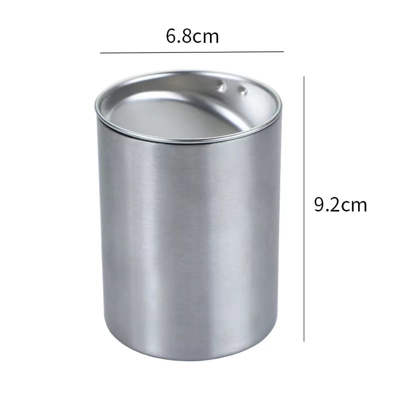 Scrumieră auto cu capac, din oțel inoxidabil, brand Creative, personalizabilă cu logo (Material: oțel inoxidabil; Tipărire logo: da; Personalizare: da; Ambalare: 100 buc.)