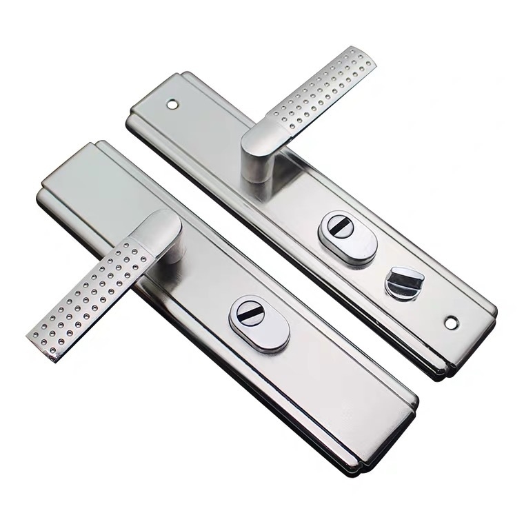 Ajtófogantyú zár – Modell 1001, vasból készített, biztonsági ajtókhoz, modern minimalista stílus