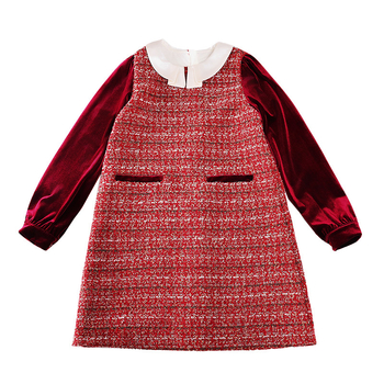 Hercegnő-stílusú gyerekruha lányoknak, 100% poliészter, puha felület, őszi–téli 2025, 8 év feletti gyerekeknek.