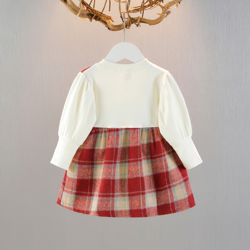 Lányoknak szánt ruha Little Fragrant Wind stílusban, 100% poliészter, hercegnős szegély, tavasz és ősz, 1–3 éveseknek