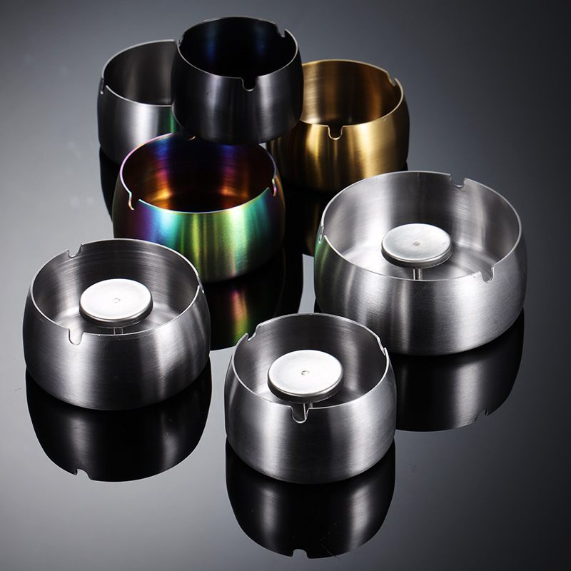 Scrumiieră din oțel inoxidabil 018 cu capac anti-vânt – durabilitate de hotel, imprimare logo, etichetă privat, cadou promoțional