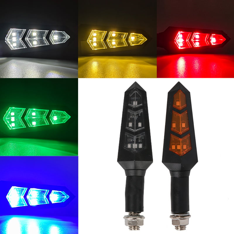 LED tekući pokazivač smjera za motocikl – 12V, ABS plast, model DYQ-003 stalno uključeno, 3000K