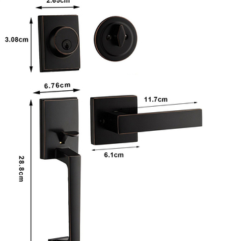 HMD mehanička brava za unutarnja vrata od cinkove legure, moderan minimalistički dizajn, pogodna za sobu/spavaću sobu/stan (Model HMD)