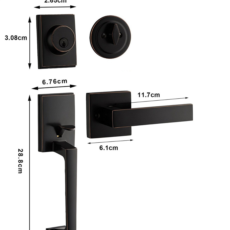 HMD mehanička brava za unutarnja vrata od cinkove legure, moderan minimalistički dizajn, pogodna za sobu/spavaću sobu/stan (Model HMD)