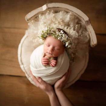 Drevena stolica s okruglim nogama za novorođenčad – rekviziti za fotografije, Li jing, masivno drvo, 2.6 kg, 2023