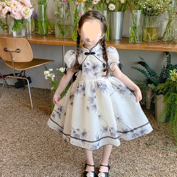 NORNS GIRL Ljetna haljina za djevojčice, Modal tkanina, apstraktan uzorak, podstava 100% Modal, stil kosih ramena, za djecu 8+ godina