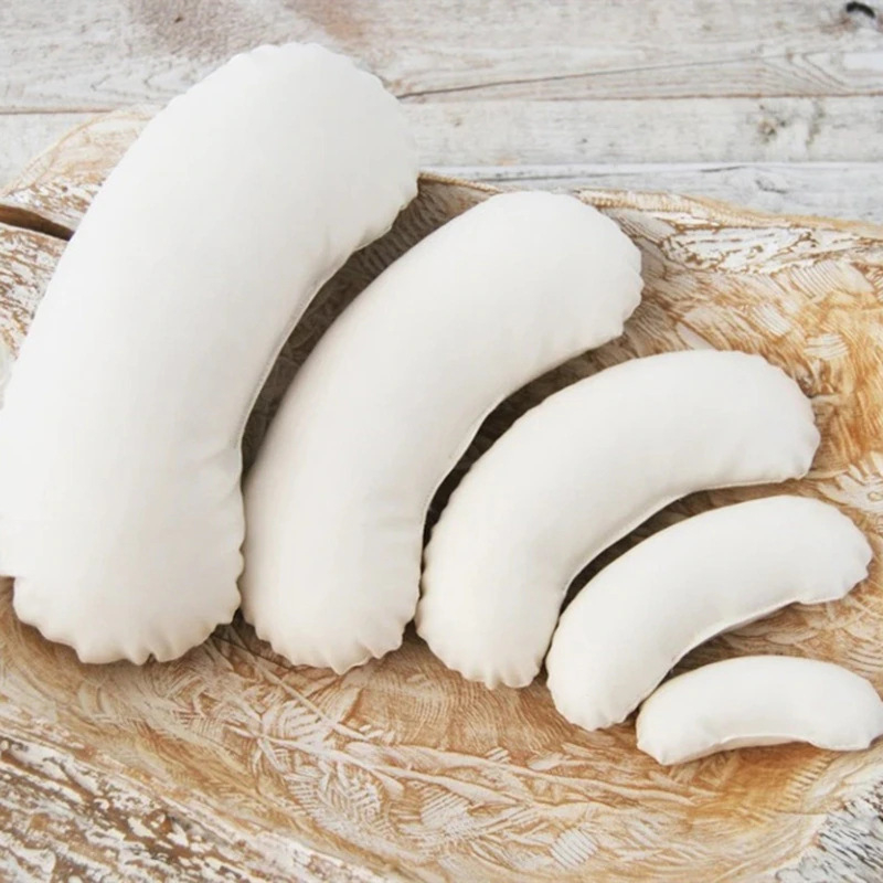 Set de 5 accesorii foto pentru nou-născuți, pernă în formă de semilună pentru poziționare, poliester, 100 g