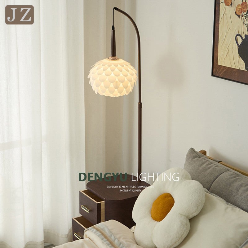 LED padlólámpa akril árnyékolóval, test fa- és vasból, világítási terület 3–5 m²