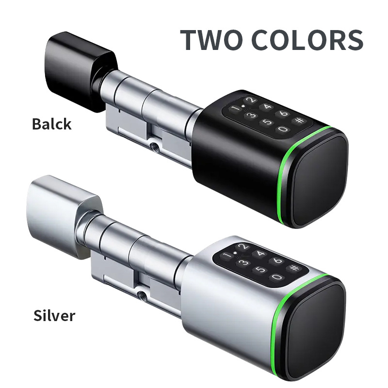 Lacăt inteligent pentru ușă de intrare, aliaj de aluminiu, model S1, stocare amprente 100, >100k deblocări, timp de scanare <0,5 s