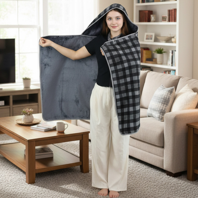 Šal-flanel deka s kariranim uzorkom, mikrovlakno, skandinavski stil, za sve sezone