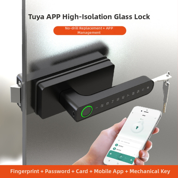 G7 ηλεκτρονικό κλείδωμα για πόρτα από γυαλί με δακτυλικό αποτύπωμα και κωδικό, χωρητικότητα 50 αποτυπωμάτων, σάρωση <0,1 s, >10 000 ξεκλειδώσεις, τροφοδοσία DC