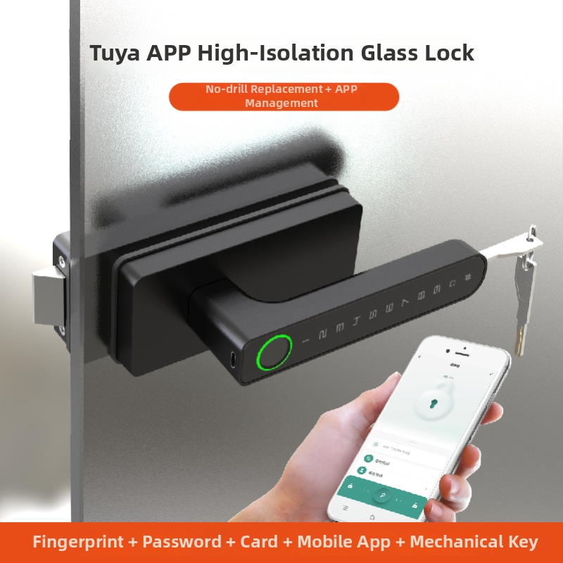 G7 ηλεκτρονικό κλείδωμα για πόρτα από γυαλί με δακτυλικό αποτύπωμα και κωδικό, χωρητικότητα 50 αποτυπωμάτων, σάρωση <0,1 s, >10 000 ξεκλειδώσεις, τροφοδοσία DC