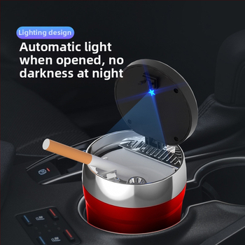 Inteligentný popolník do auta s RGB dýchajúcim svetlom, ABS/keramika, modely Y12/Y13, hmotnosť 275 g/175 g, možnosť prispôsobenia