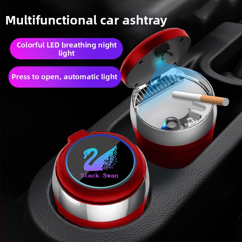 Inteligentný popolník do auta s RGB dýchajúcim svetlom, ABS/keramika, modely Y12/Y13, hmotnosť 275 g/175 g, možnosť prispôsobenia