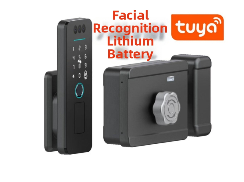 Okos kültéri ajtózár arcfelismeréssel, ujjlenyomat-azonosítással és jelszóval – időjárásálló és fagyálló vasajtókhoz