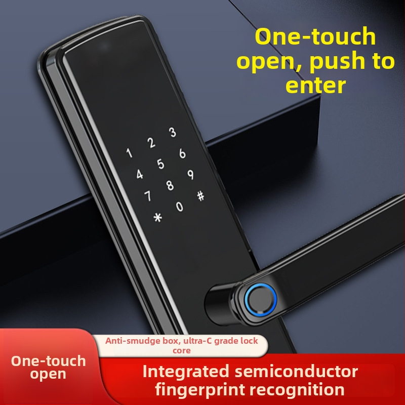 Έξυπνο ηλεκτρονικό κλειδί πόρτας με αποτύπωμα, κωδικό και κάρτα – ημι-αυτόματο άνοιγμα με ένα άγγιγμα, μοντέλο B26A, αποθήκευση αποτυπωμάτων 100, πάνω από 100000 κύκλους λειτουργίας, χρόνος σάρωσης <0.1 s