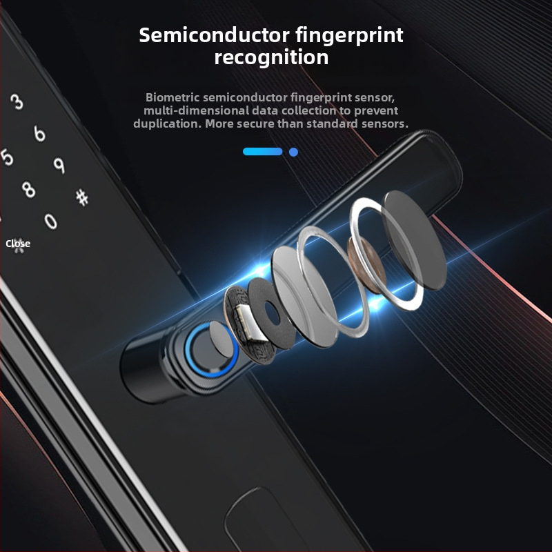 Έξυπνο ηλεκτρονικό κλειδί πόρτας με αποτύπωμα, κωδικό και κάρτα – ημι-αυτόματο άνοιγμα με ένα άγγιγμα, μοντέλο B26A, αποθήκευση αποτυπωμάτων 100, πάνω από 100000 κύκλους λειτουργίας, χρόνος σάρωσης <0.1 s