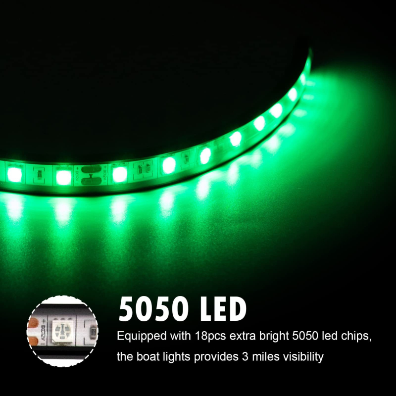 Priključna LED navigacijska svjetiljka za palubu, silikon, 10W, 12V, IP67