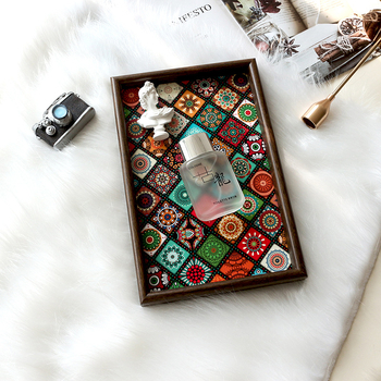 Tavă de prezentare pentru bijuterii, din lemn și piele artificială, Mirror Shadow, pentru fotografie de produs, greutate 330 g