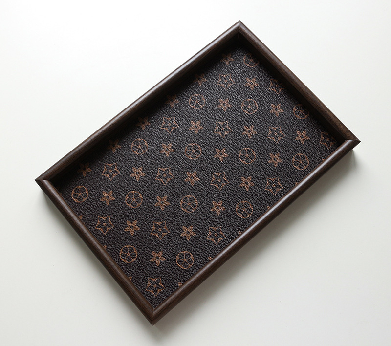 Tavă de prezentare pentru bijuterii, din lemn și piele artificială, Mirror Shadow, pentru fotografie de produs, greutate 330 g