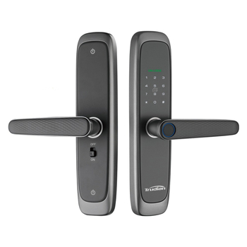 Έξυπνη κλειδαριά πόρτας ξενοδοχείου/διαμερίσματος με ανάγνωση δακτυλικού αποτυπώματος και πρόσβαση με κάρτα, PIN, δυναμικό κωδικό και IC κάρτα (Tuya 2.4G WiFi, μοντέλο Td-w6-b, mortise 5050/6068/6072/6085)