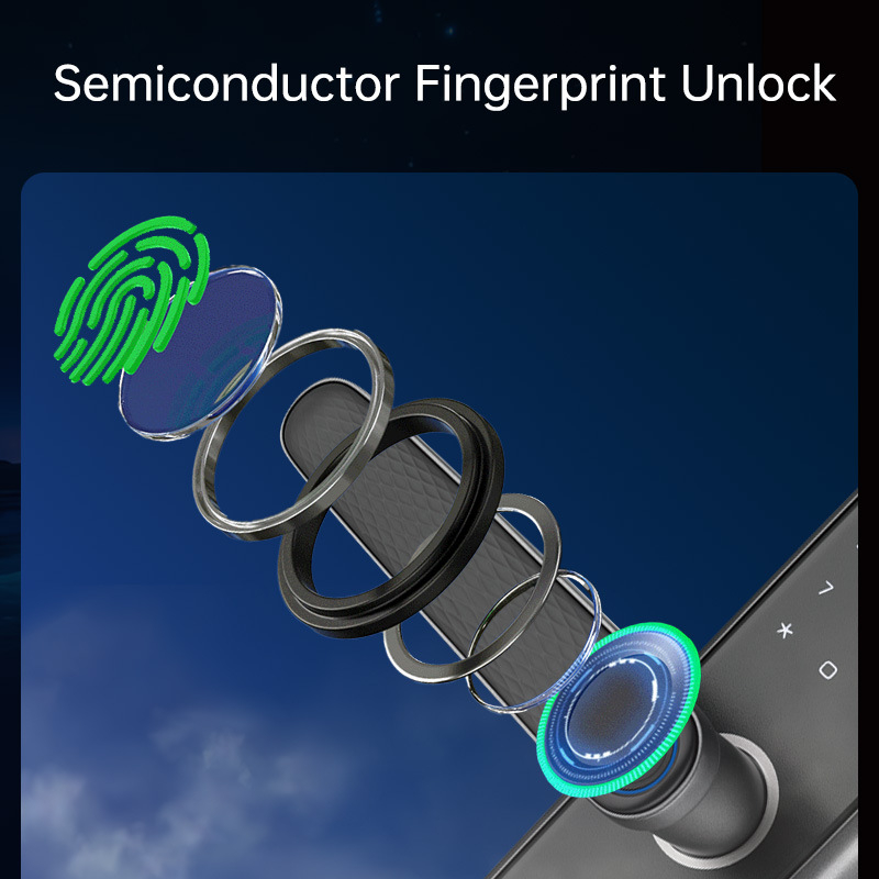 Έξυπνη κλειδαριά πόρτας ξενοδοχείου/διαμερίσματος με ανάγνωση δακτυλικού αποτυπώματος και πρόσβαση με κάρτα, PIN, δυναμικό κωδικό και IC κάρτα (Tuya 2.4G WiFi, μοντέλο Td-w6-b, mortise 5050/6068/6072/6085)