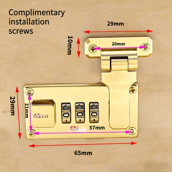 Trodijna digitalna brava za kutiju alata, tijelo od cinkovog legura, debljina zaključne šipke 65, razmak šipki 65×29
