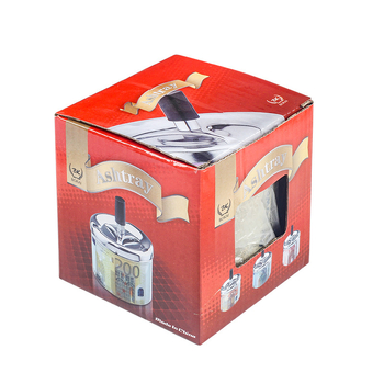 Scrumieră metalică cu spațiu decorativ și depozitare, Cookbool, design modern minimalist, personalizabil