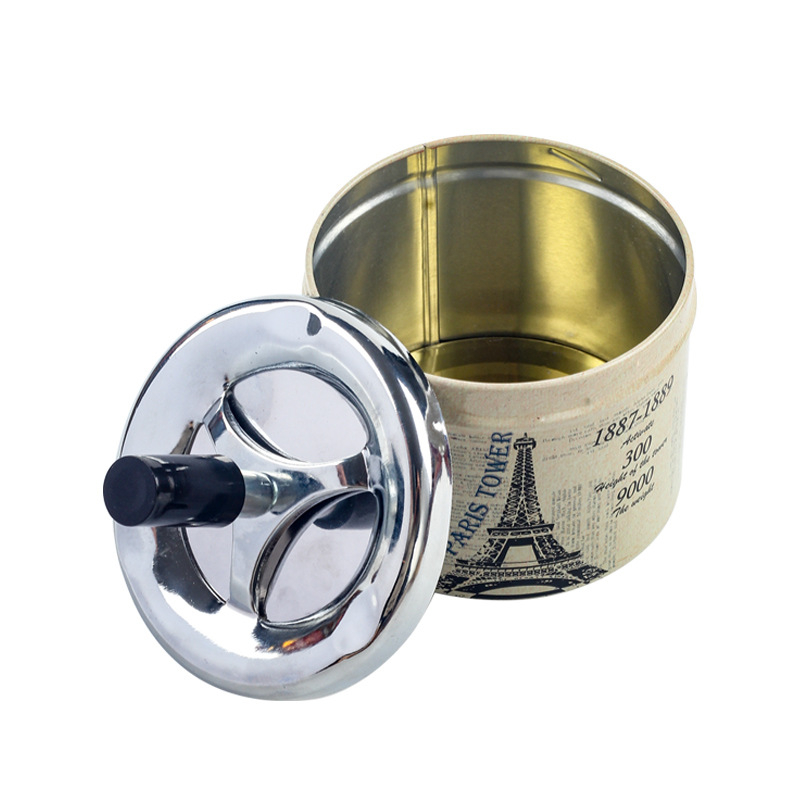 Scrumieră metalică cu spațiu decorativ și depozitare, Cookbool, design modern minimalist, personalizabil