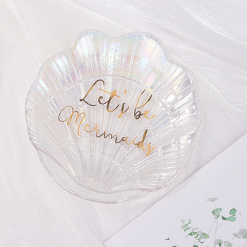 Mirror Shadow 001 Fundal pentru fotografierea produselor – Placă din sticlă, manual manevrată, în formă de scoică, pentru ședințe foto de manichiură