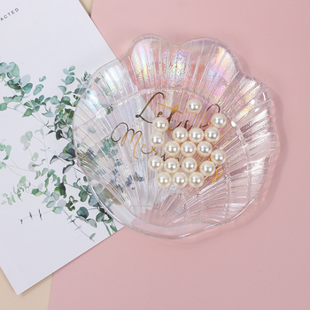 Mirror Shadow 001 Fundal pentru fotografierea produselor – Placă din sticlă, manual manevrată, în formă de scoică, pentru ședințe foto de manichiură