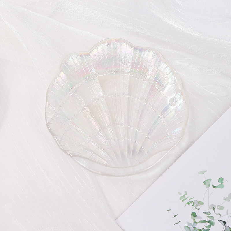 Mirror Shadow 001 Fundal pentru fotografierea produselor – Placă din sticlă, manual manevrată, în formă de scoică, pentru ședințe foto de manichiură