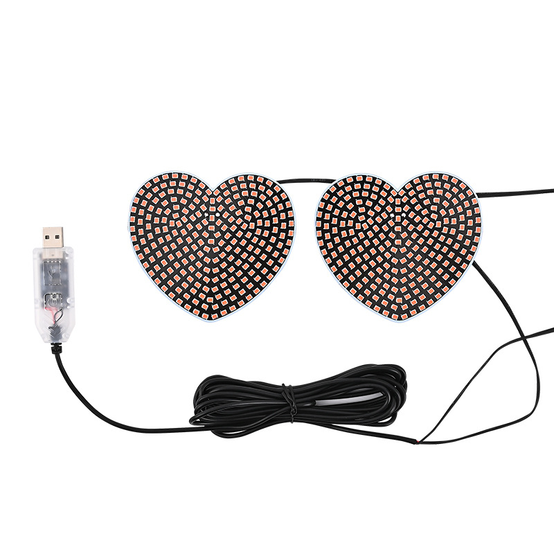 USB ljubavna LED svjetiljka za auto – dekorativna LED svjetiljka s dizajnom srca, 5W, 5V, 6000K, 100 lm, univerzalna kompatibilnost