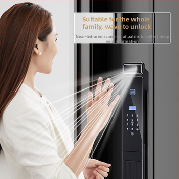 Pametna brava za vrata s 3D prepoznavanjem lica, dlanske vene i otisak prsta, lozinka i upravljanje putem aplikacije (50 otisaka, 10.000+ otključavanja, skeniranje <2s, FAR 1%, FRR <1%)