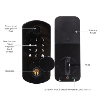 AF07 Smart zámok - odtlačok prstu a heslo, 100 odtlačkov, 100000+ odomknutí, sken <1 s, falošná identifikácia <0,001%, prevádzková teplota -20°C až 70°C