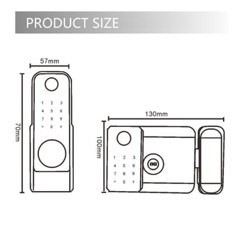 Έξυπνη διπλής όψης κλειδαριά πόρτας με ανάγνωση δακτυλικών αποτυπωμάτων – για πόρτες από σίδηρο/ξύλο, KK Smart Bull Head; 300 αποτυπώματα, >1 000 000 ξεκλειδώσεις, σάρωση 0,01 s, ψευδώς αναγνωρισμένα <0,01%, ψευδώς απορριφθεί <0,01%
