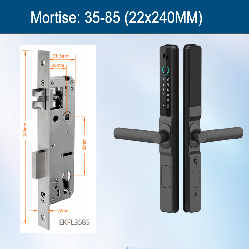 Έξυπνο κλείδωμα από κράμα αλουμινίου με WiFi, ανάγνωσης δακτυλικού αποτυπώματος και κάμερα παρατήρησης για συρόμενες πόρτες, αδιάβροχο
