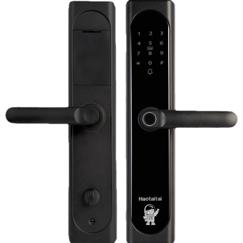 Έξυπνο κλειδί πόρτας με αναγνώριση δακτυλικού αποτυπώματος, κωδικό και κλειδί; 50 αποτυπώματα αποθηκευμένα; σάρωση 0,01 s; πάνω από 100000 ξεκλειδώσεις; τροφοδοσία DC