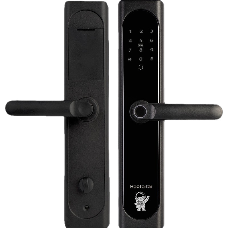 Έξυπνο κλειδί πόρτας με αναγνώριση δακτυλικού αποτυπώματος, κωδικό και κλειδί; 50 αποτυπώματα αποθηκευμένα; σάρωση 0,01 s; πάνω από 100000 ξεκλειδώσεις; τροφοδοσία DC