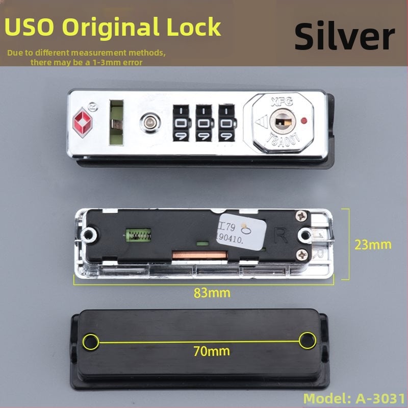 Κλειδαριά αποσκευών με κωδικό — πλευρική κλειδαριά βαλίτσας (Κατηγορία: αξεσουάρ αποσκευών; Τύπος κλειδαριάς: κωδικός; Θέση: πλευρική)