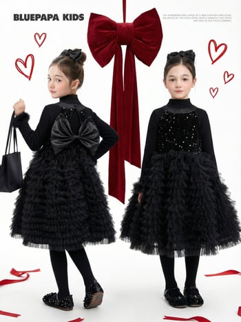 Dječja haljina Princeza Cake Dress, 100% poliester, zima 2025, za djevojčice od 8 godina i više, sigurnosna razina B