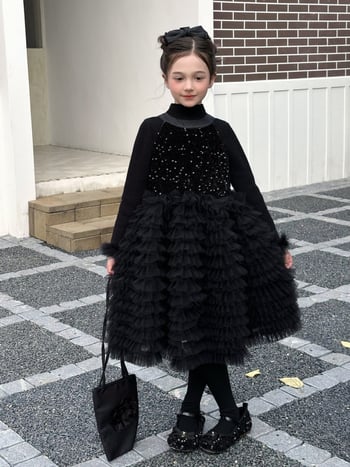 Dječja haljina Princeza Cake Dress, 100% poliester, zima 2025, za djevojčice od 8 godina i više, sigurnosna razina B