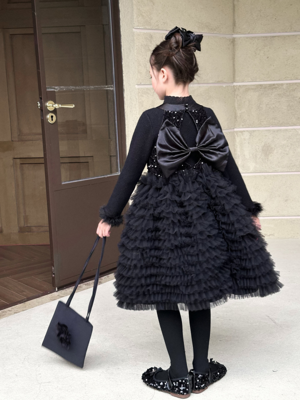 Dječja haljina Princeza Cake Dress, 100% poliester, zima 2025, za djevojčice od 8 godina i više, sigurnosna razina B