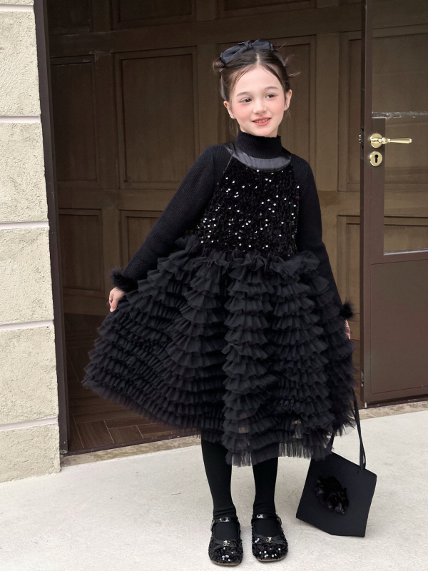 Dječja haljina Princeza Cake Dress, 100% poliester, zima 2025, za djevojčice od 8 godina i više, sigurnosna razina B